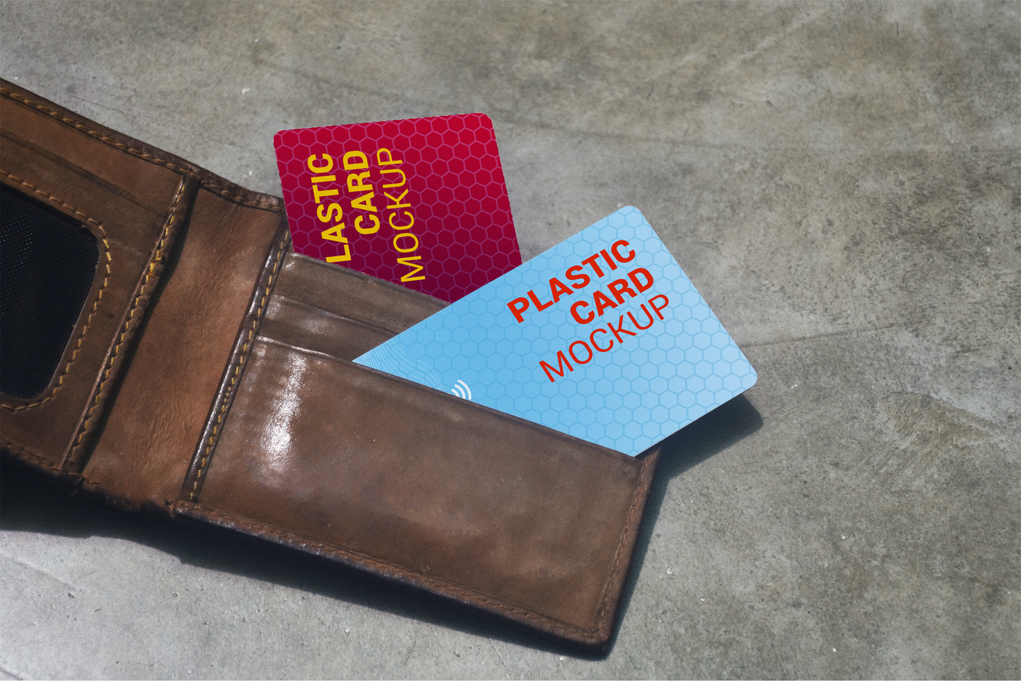 Two Plastic Card Credit Card Mockup psd