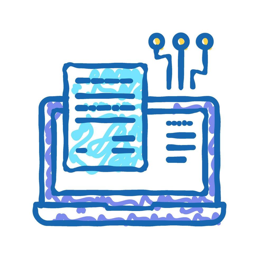 job working steps and tasks icon doodle illustration vector