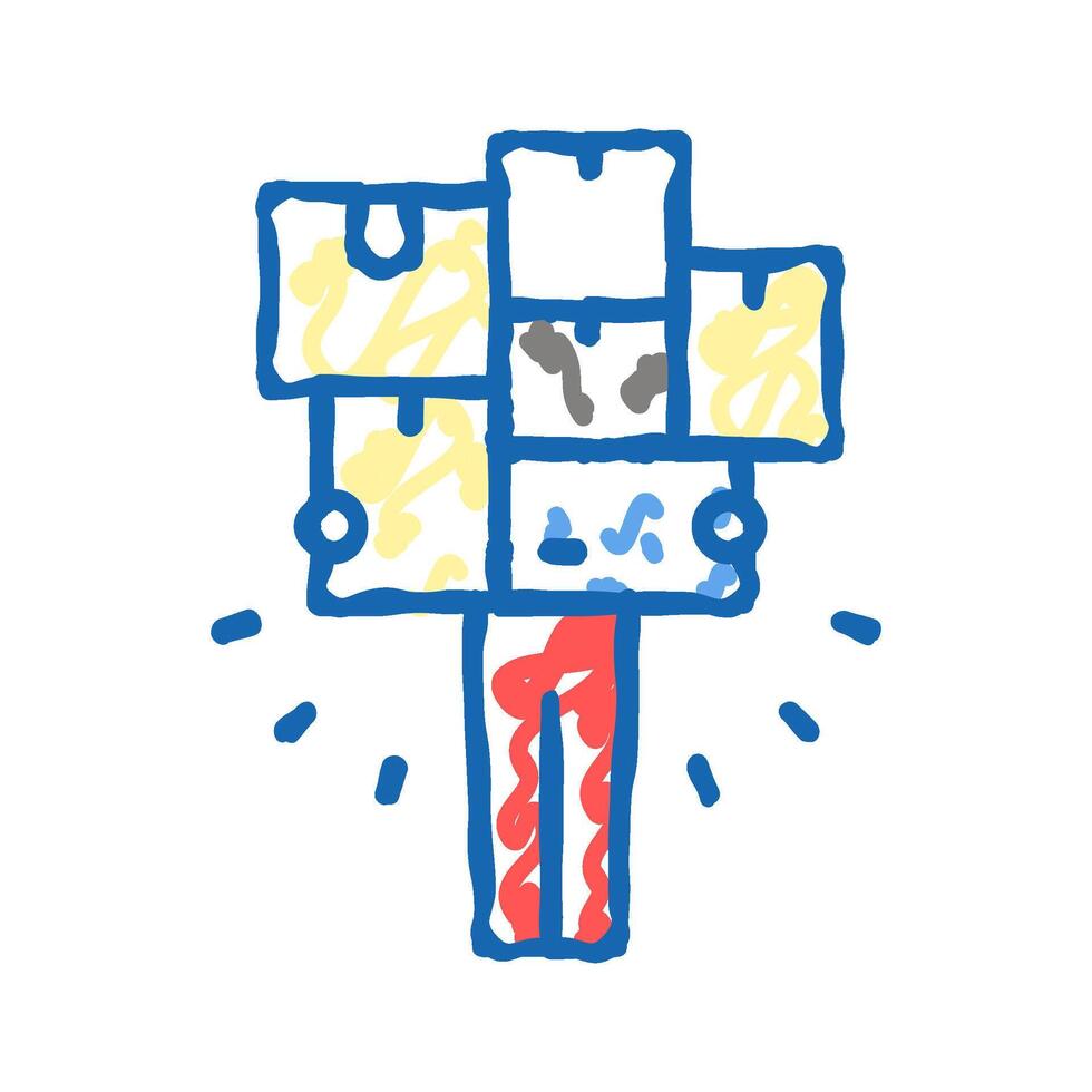 human with boxes pile icon doodle illustration vector
