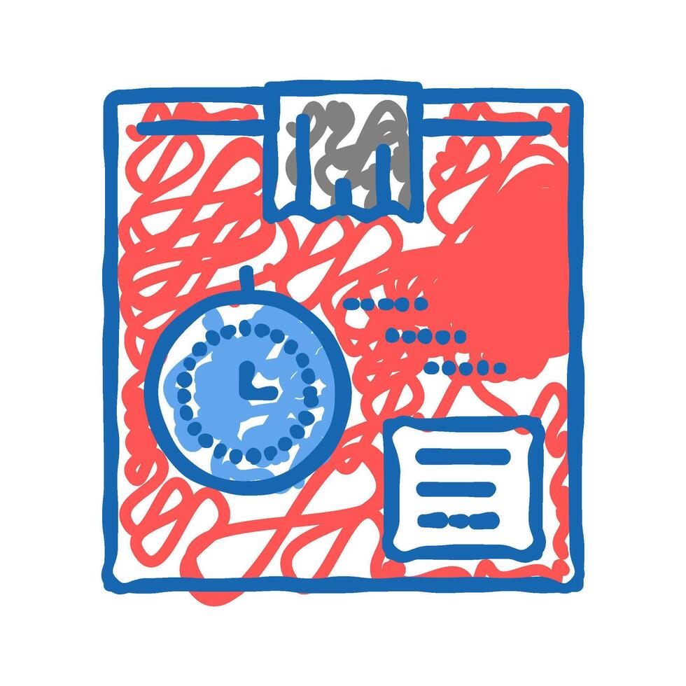 fast delivery box icon doodle illustration vector