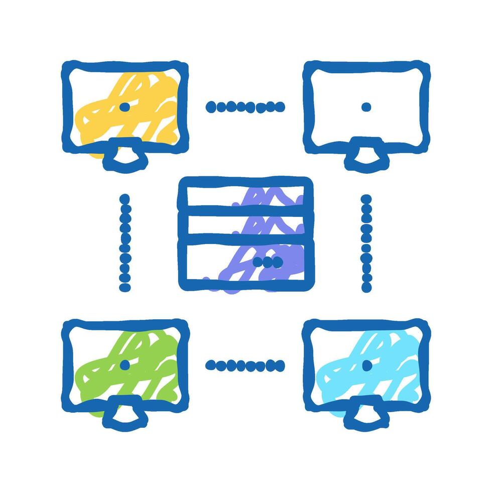 server computers icon doodle illustration vector