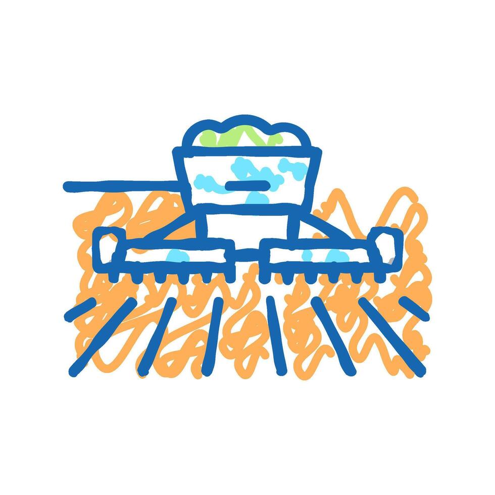 harvesting equipment icon doodle illustration vector
