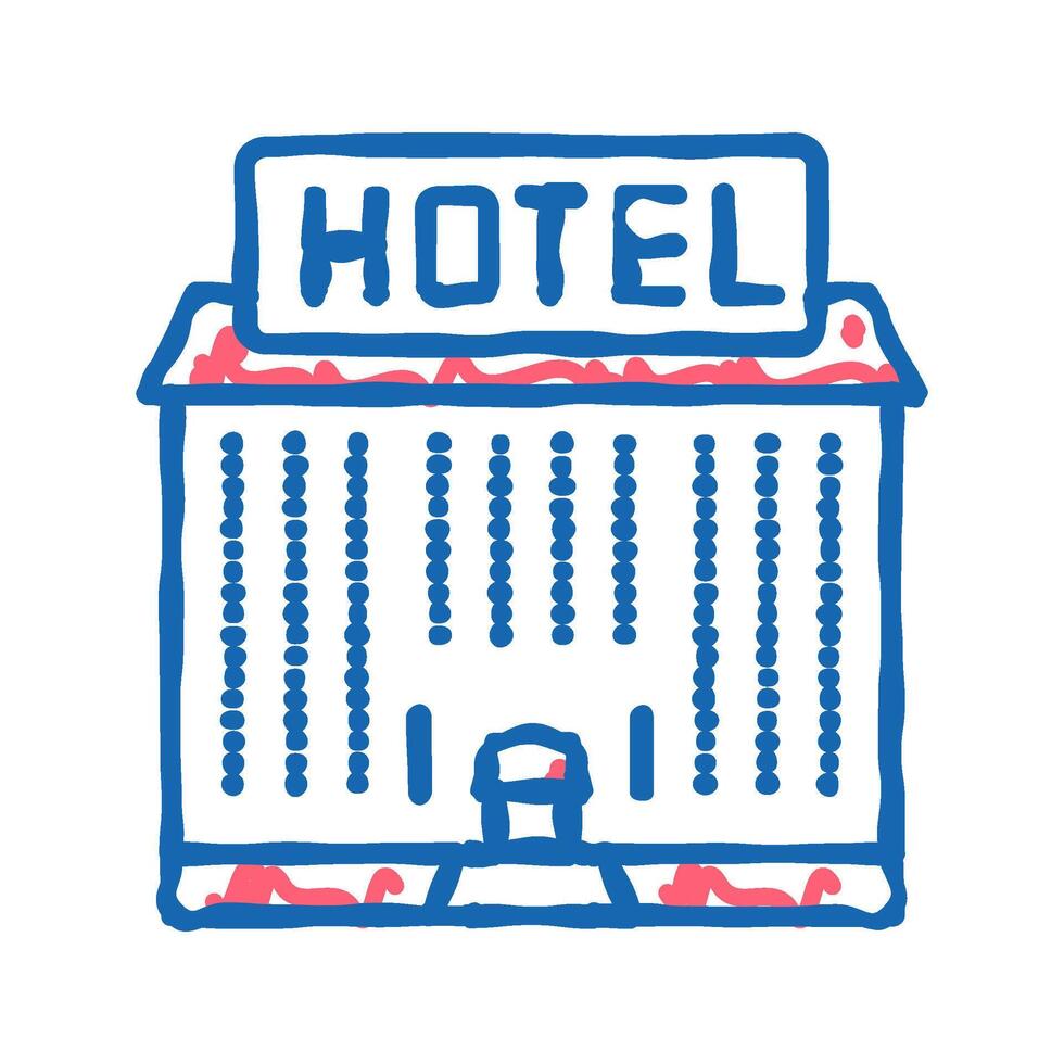 hotel building icon doodle illustration vector