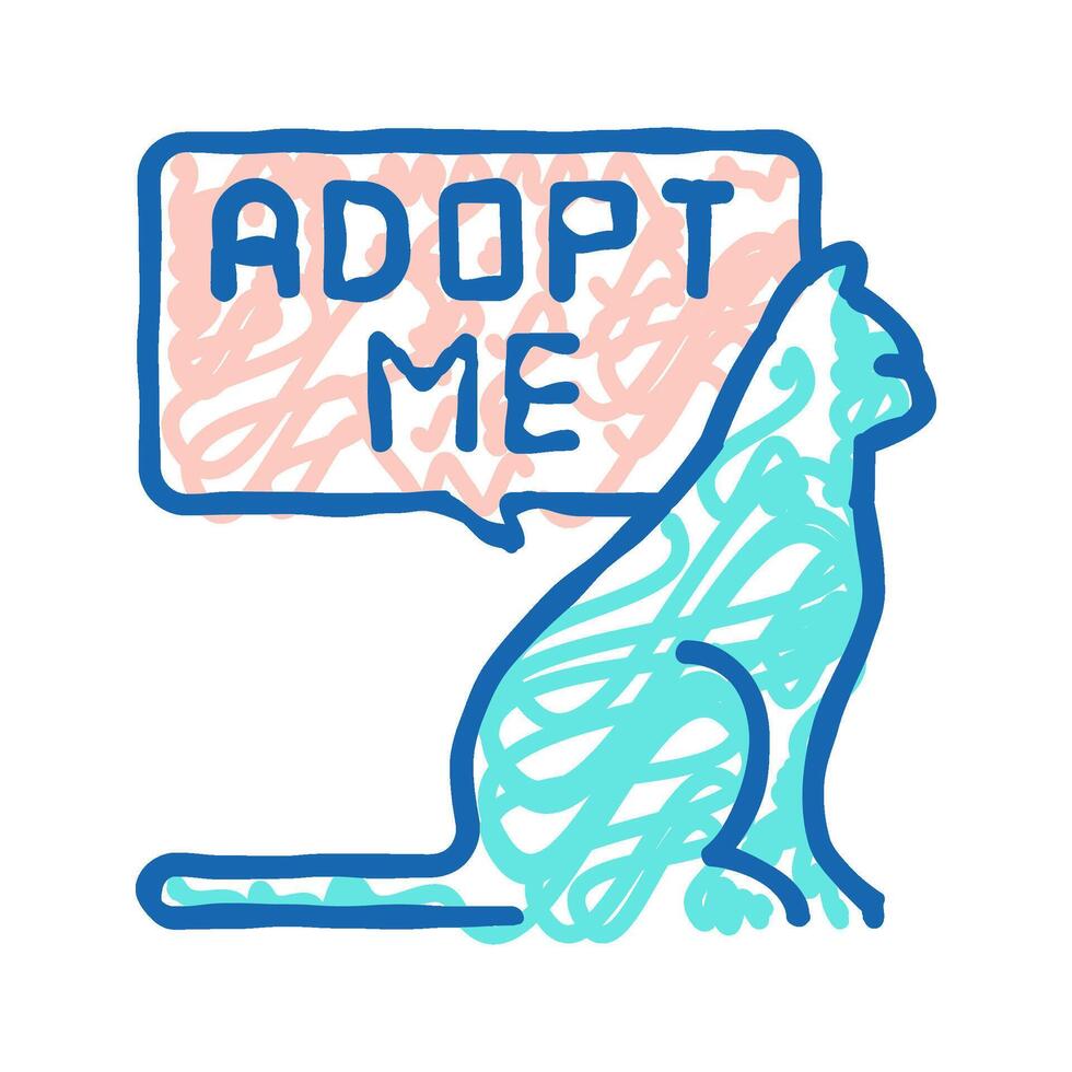 cat talk adopt me icon doodle illustration vector