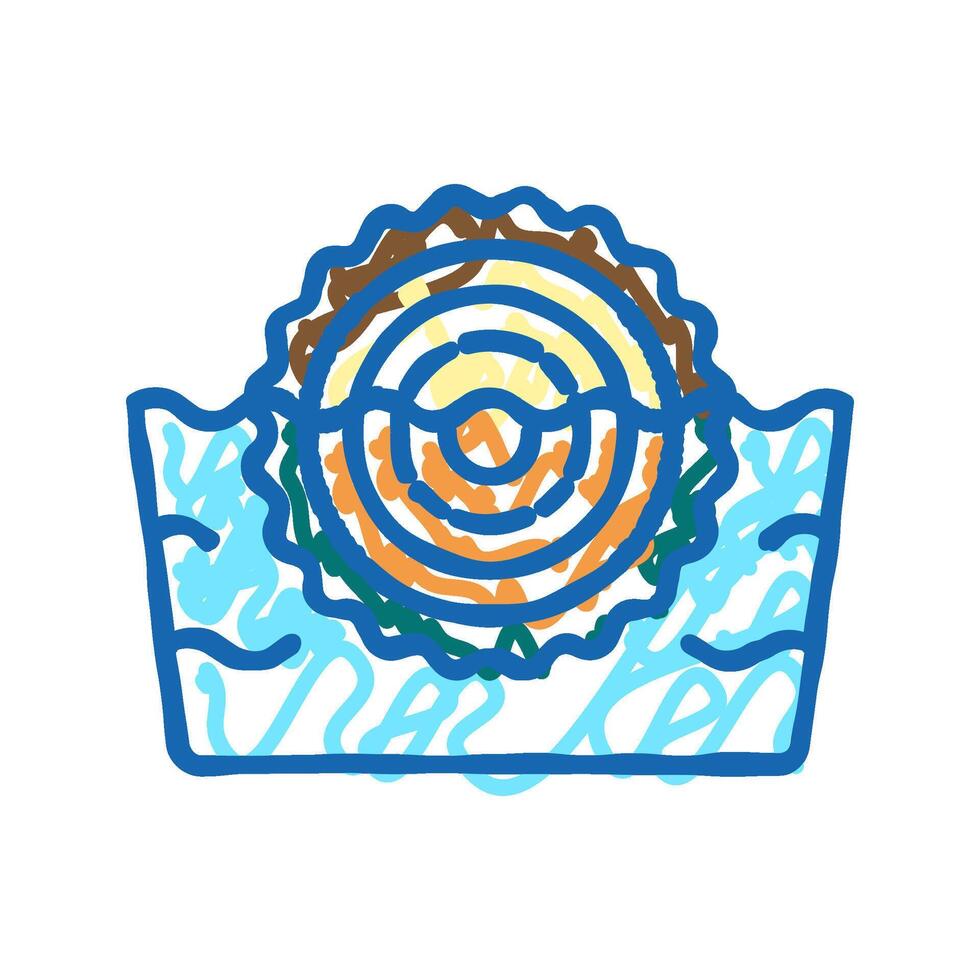watering wood trunk icon doodle illustration vector
