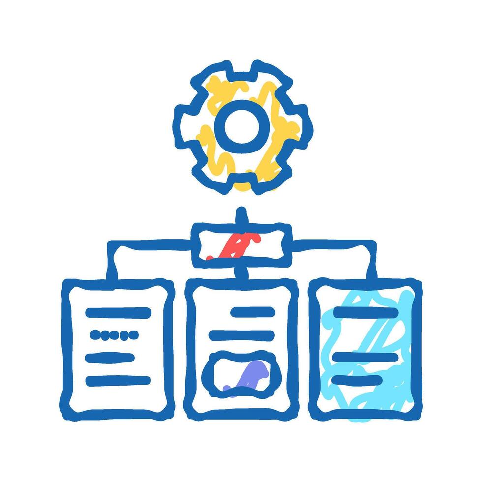 diagram on paper list icon doodle illustration vector