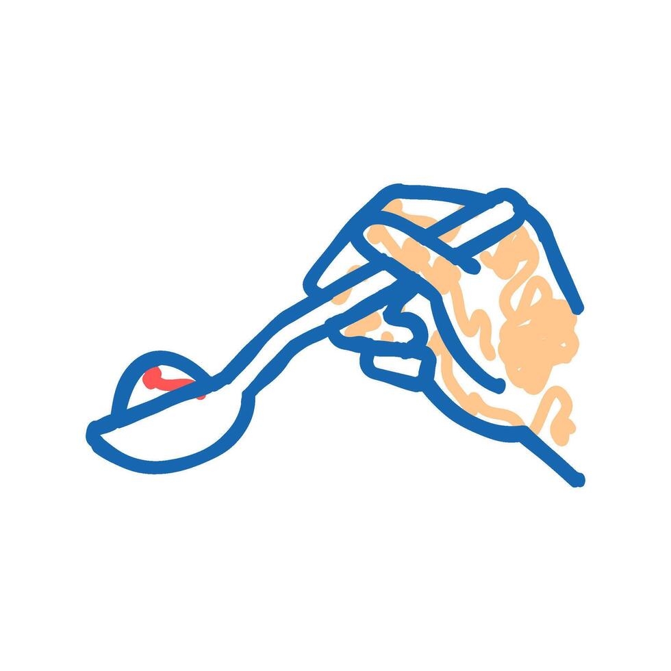 spice on spoon icon doodle illustration vector
