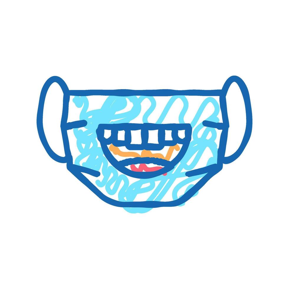 funny facial mask icon doodle illustration vector