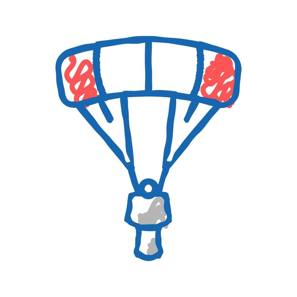flying parachutist icon doodle illustration vector