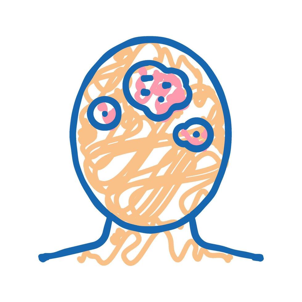 seborrhoeic dermatitis skin disease icon doodle illustration vector