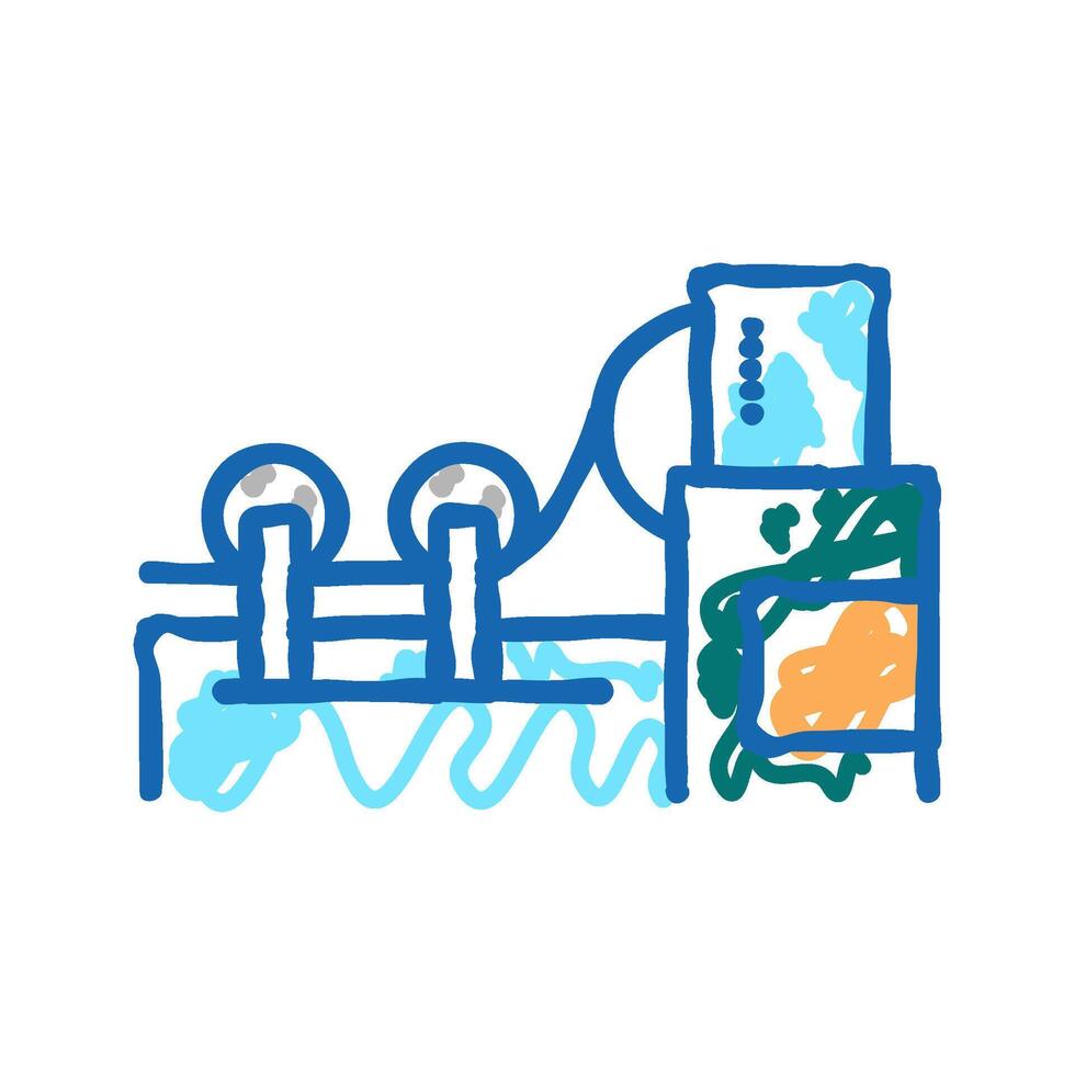 paper rolling system icon doodle illustration vector