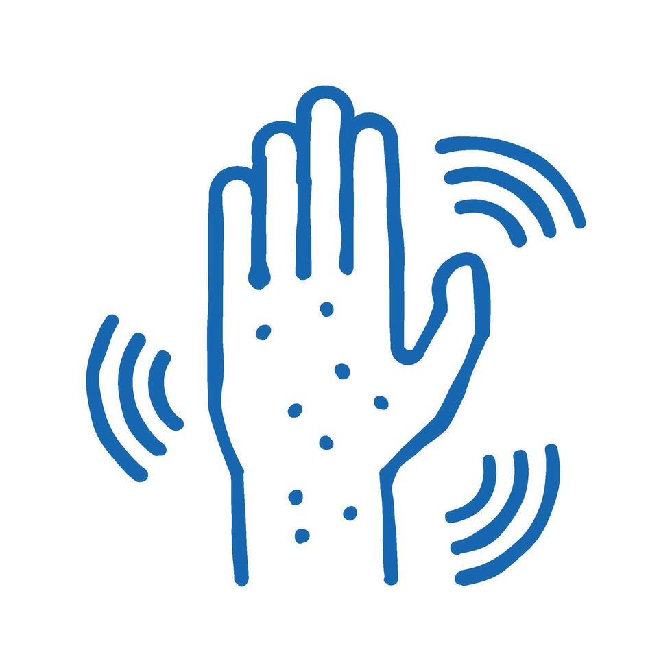 rash hand icon doodle illustration vector