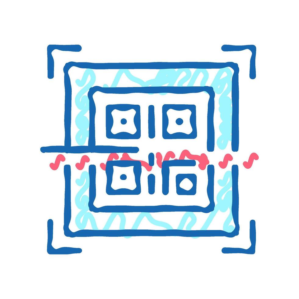 scanning qr code color icon isolated illustration vector