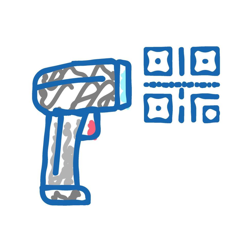 pistol for scanning bar code color icon isolated illustration vector
