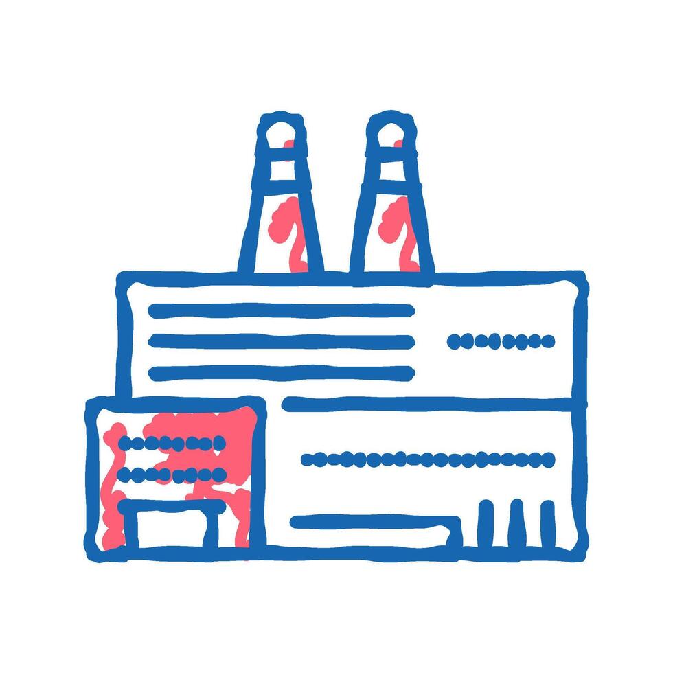 factory plant building icon doodle illustration vector