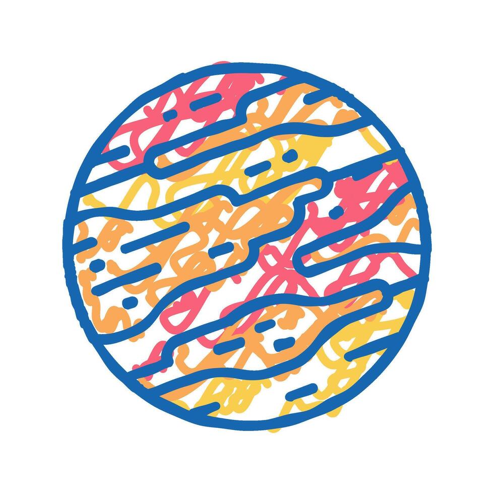 mars planet color icon flat illustration vector
