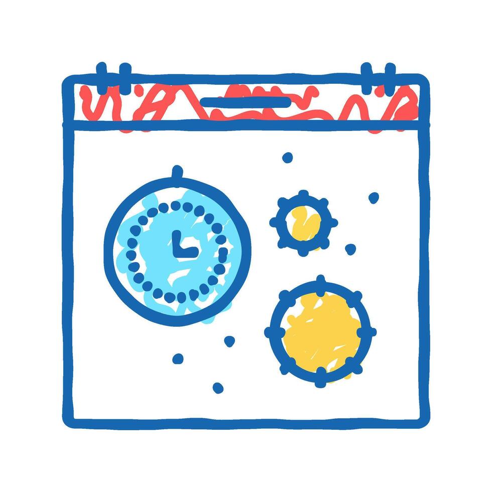 virus season calendar icon doodle illustration vector