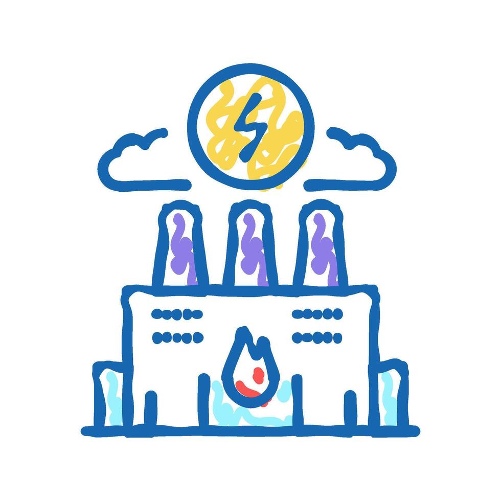 energy factory color icon flat illustration vector