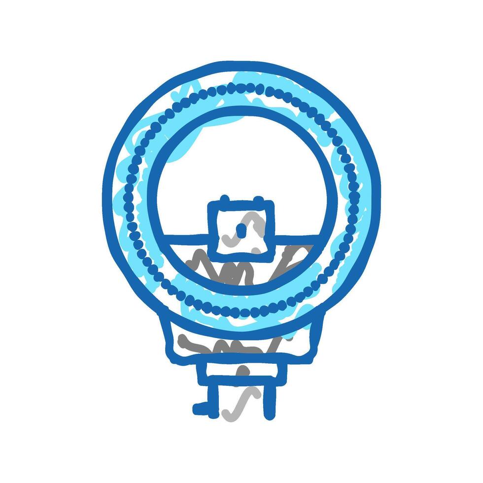 led flash for photo camera icon doodle illustration vector