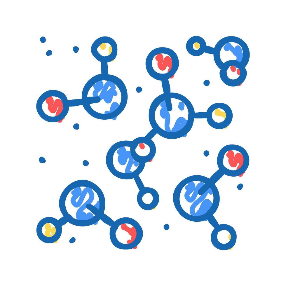 chemical molecule color icon isolated illustration vector