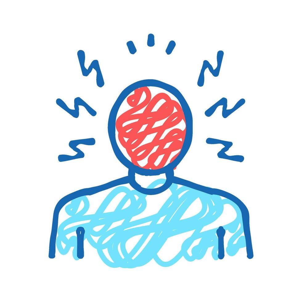 anger psychological problems icon doodle illustration vector