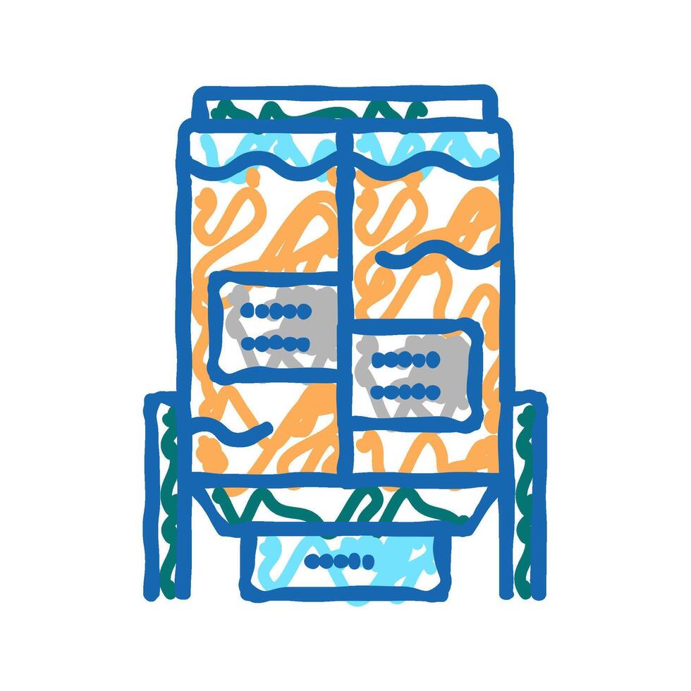 paper factory equipmet icon doodle illustration vector