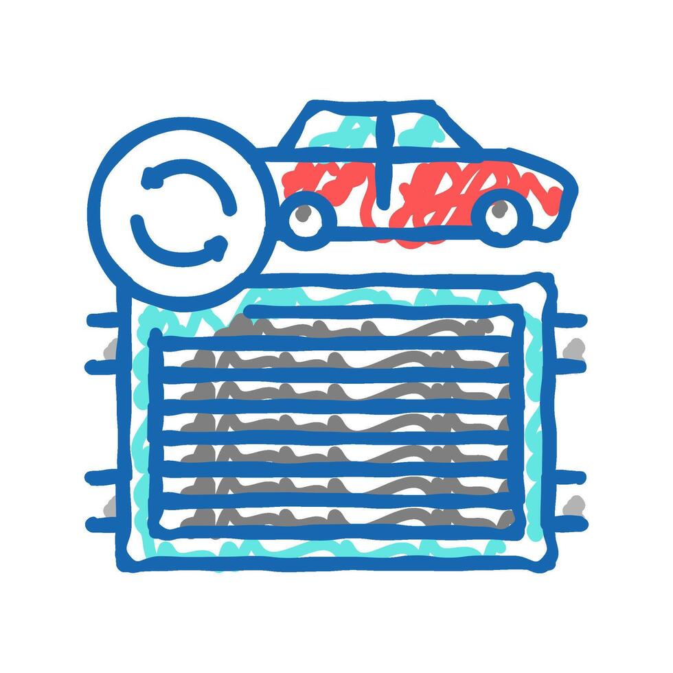 radiator replacement color icon isolated illustration vector