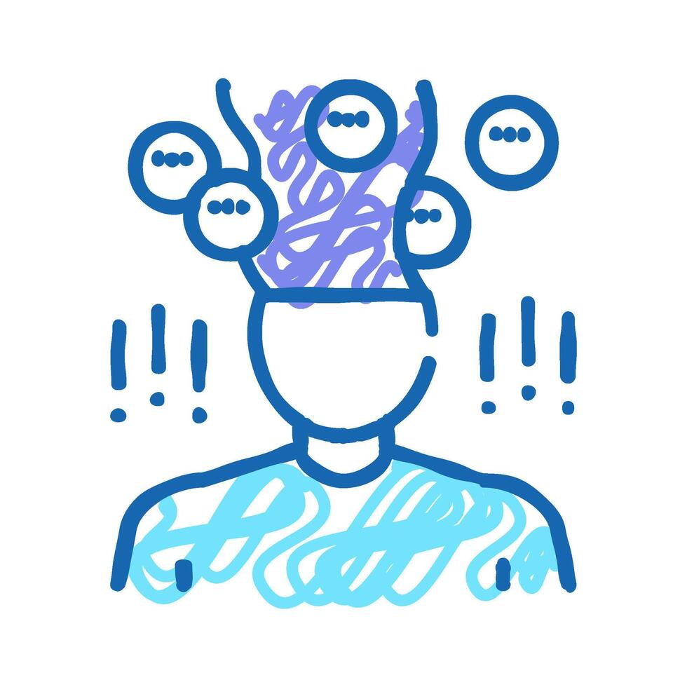 phobia psychological problems icon doodle illustration vector