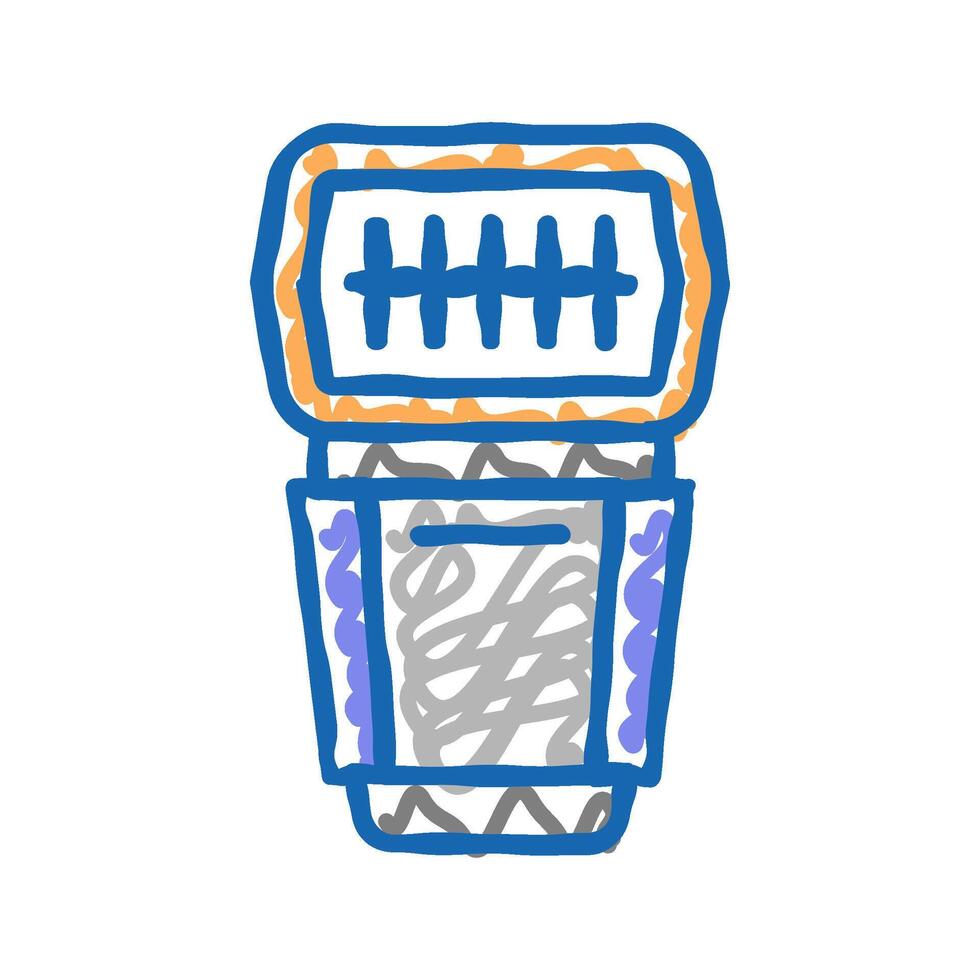 flash photo camera icon doodle illustration vector