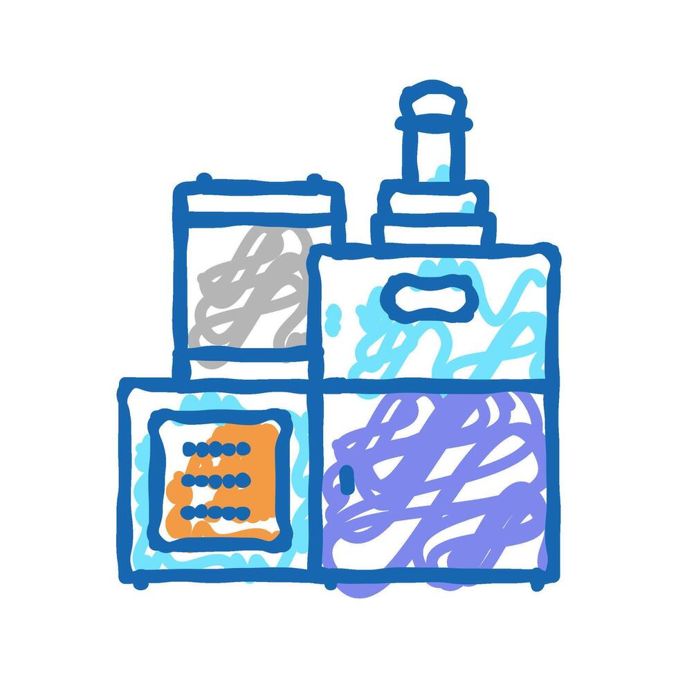 chocolate industry machine icon doodle illustration vector