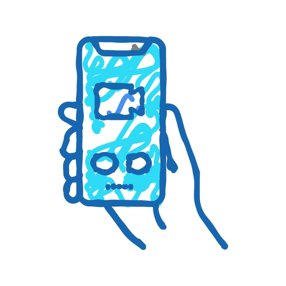 phone calling icon doodle illustration vector