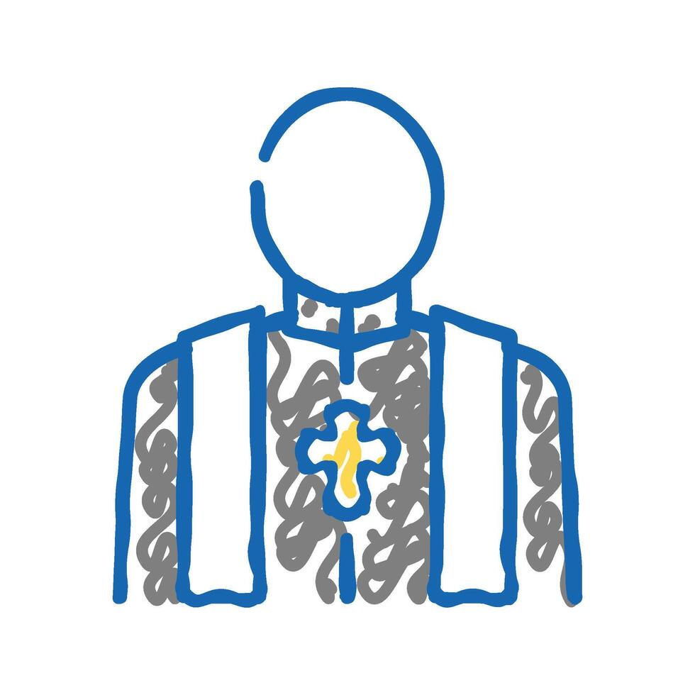 priest pastor color icon isolated illustration vector