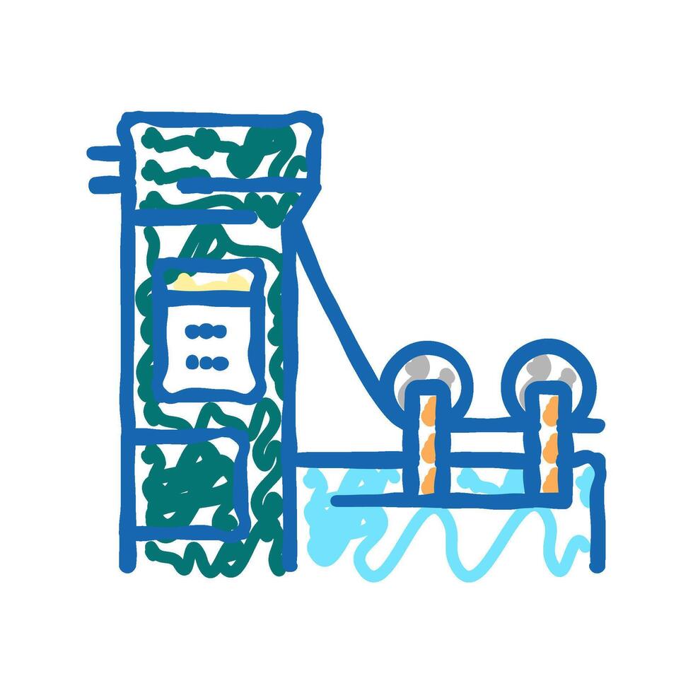paper production machine icon doodle illustration vector