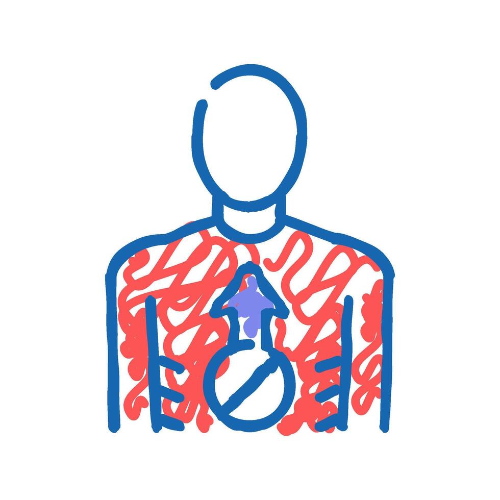 anorexia psychological disease icon doodle illustration vector