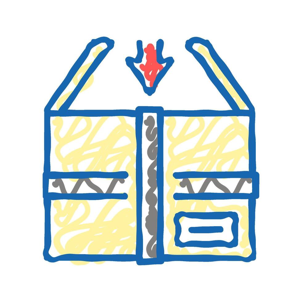 packaging in box icon doodle illustration vector