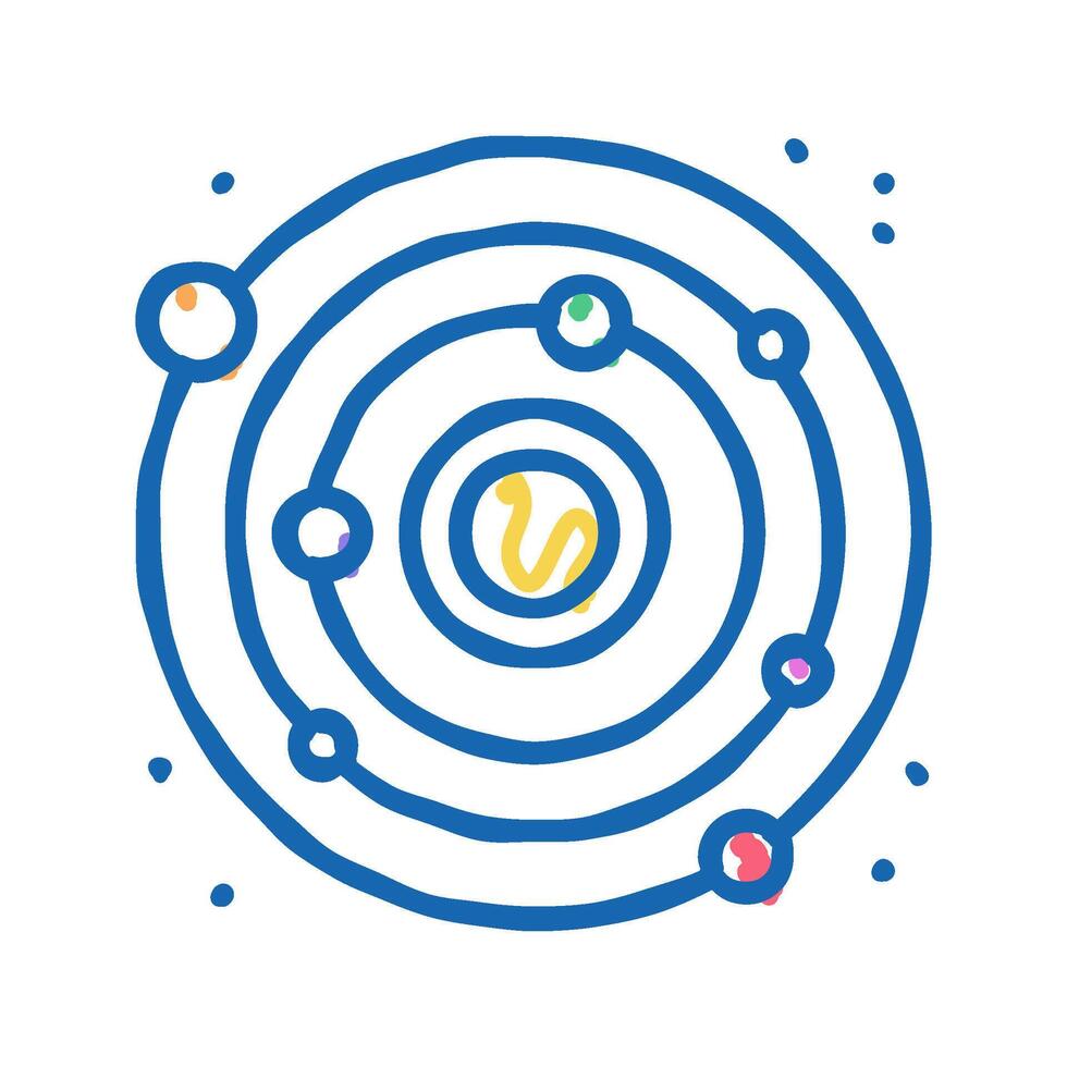 solar system color icon flat illustration vector