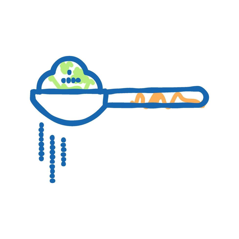 aromatic spice on spoon icon doodle illustration vector