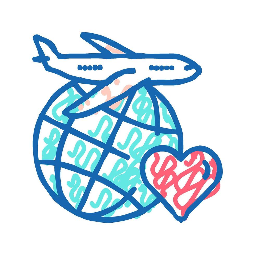 love for traveling icon doodle illustration vector