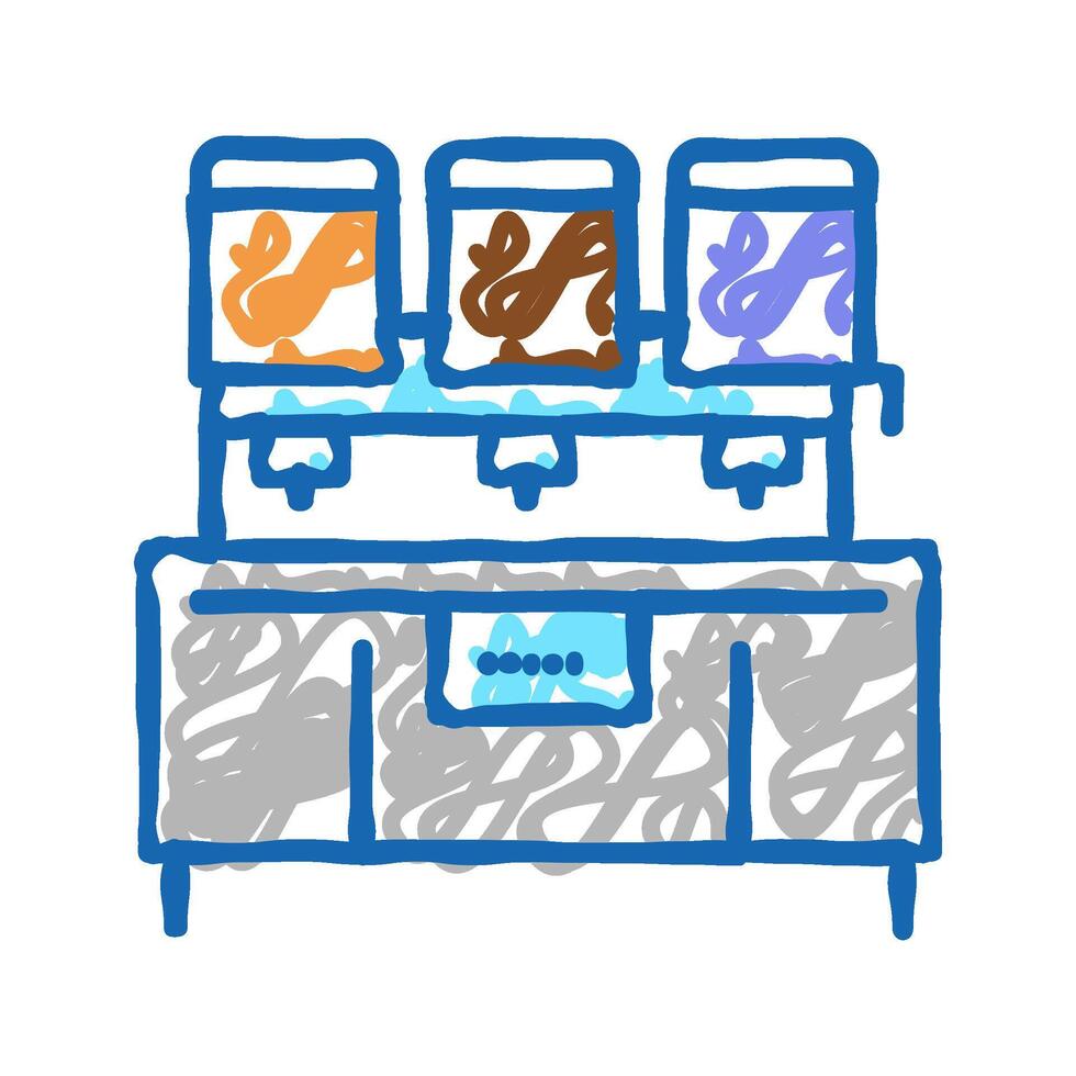 chocolate filling machine icon doodle illustration vector