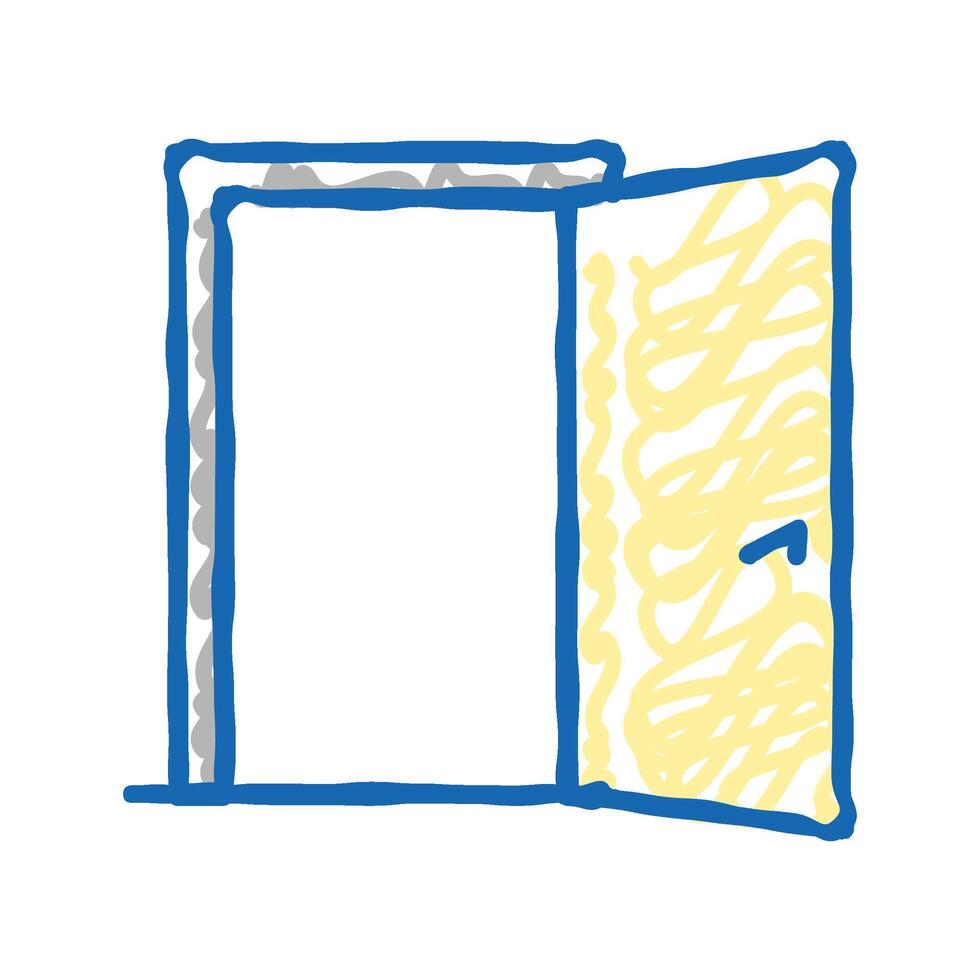 inside opened door icon doodle illustration vector