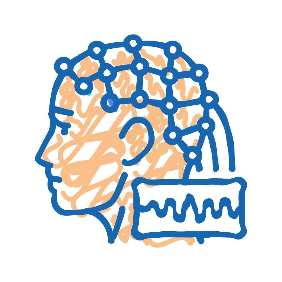 brain circuitry neuroscience neurology icon doodle illustration vector