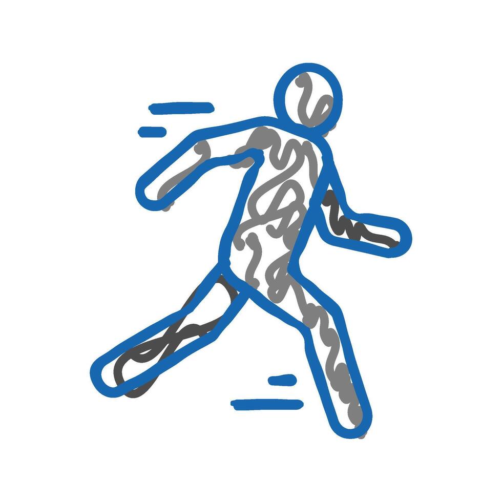 run man silhouette icon doodle illustration vector