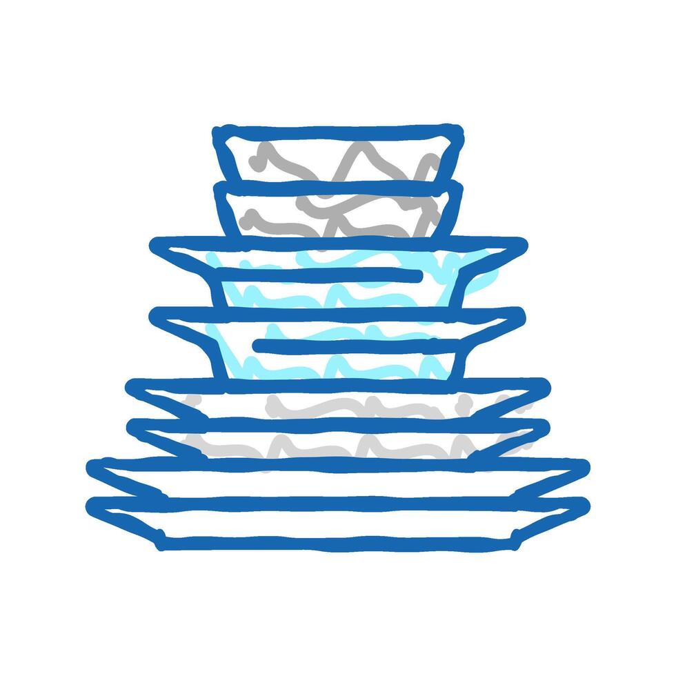 dinnerware plates icon doodle illustration vector