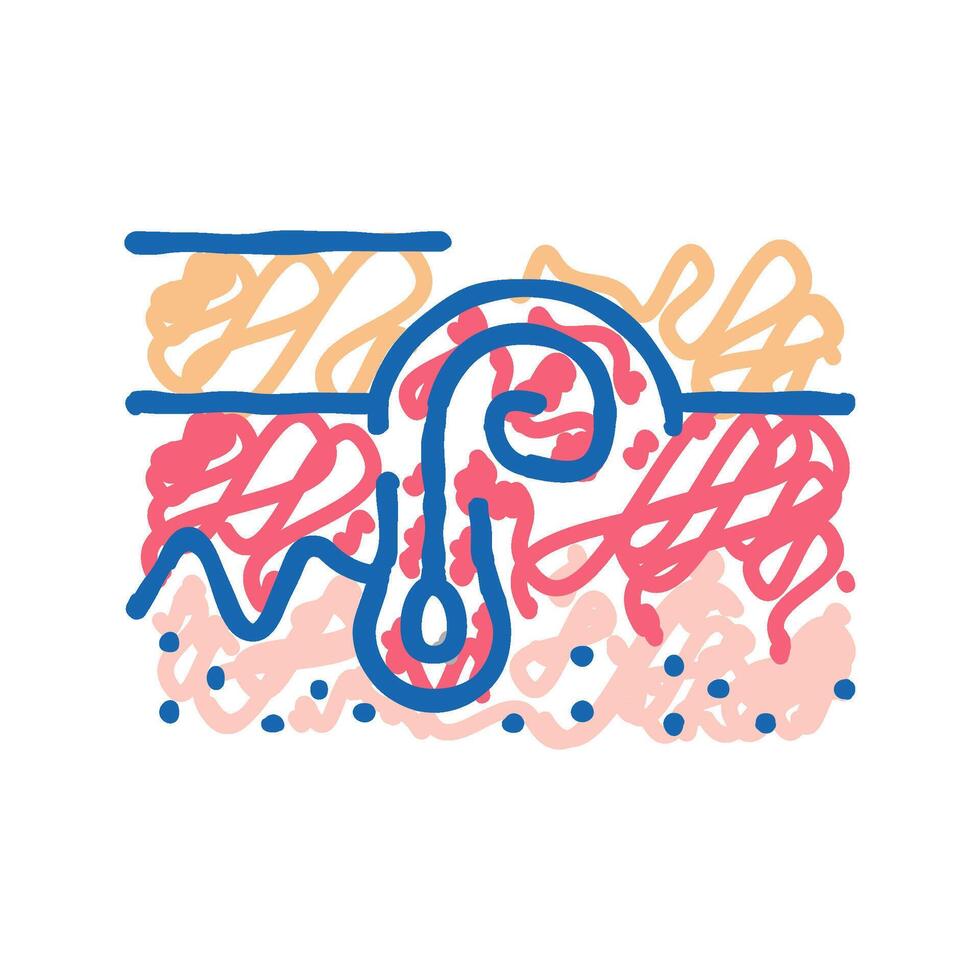 ingrown hair icon doodle illustration vector