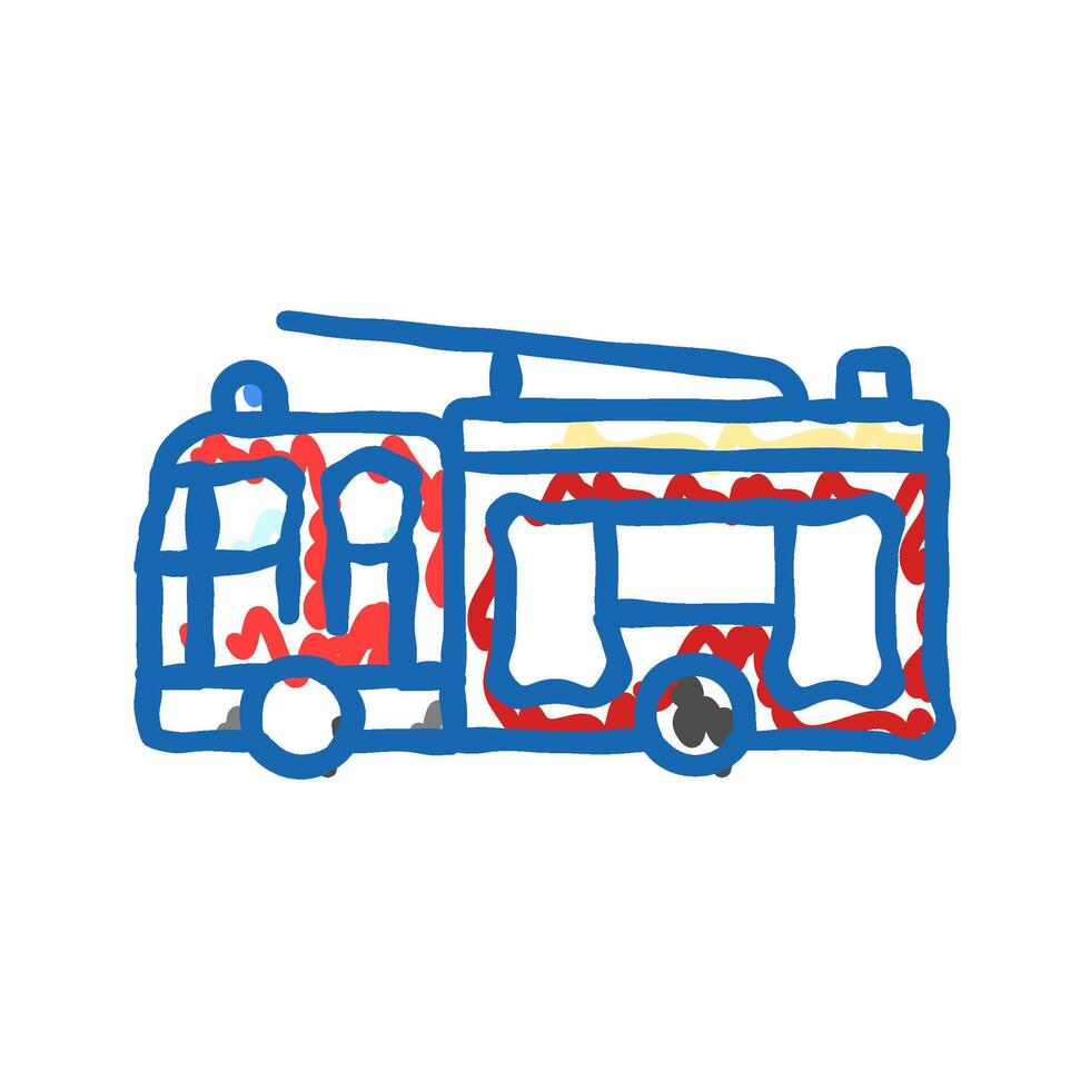 fire engine emergency icon doodle illustration vector