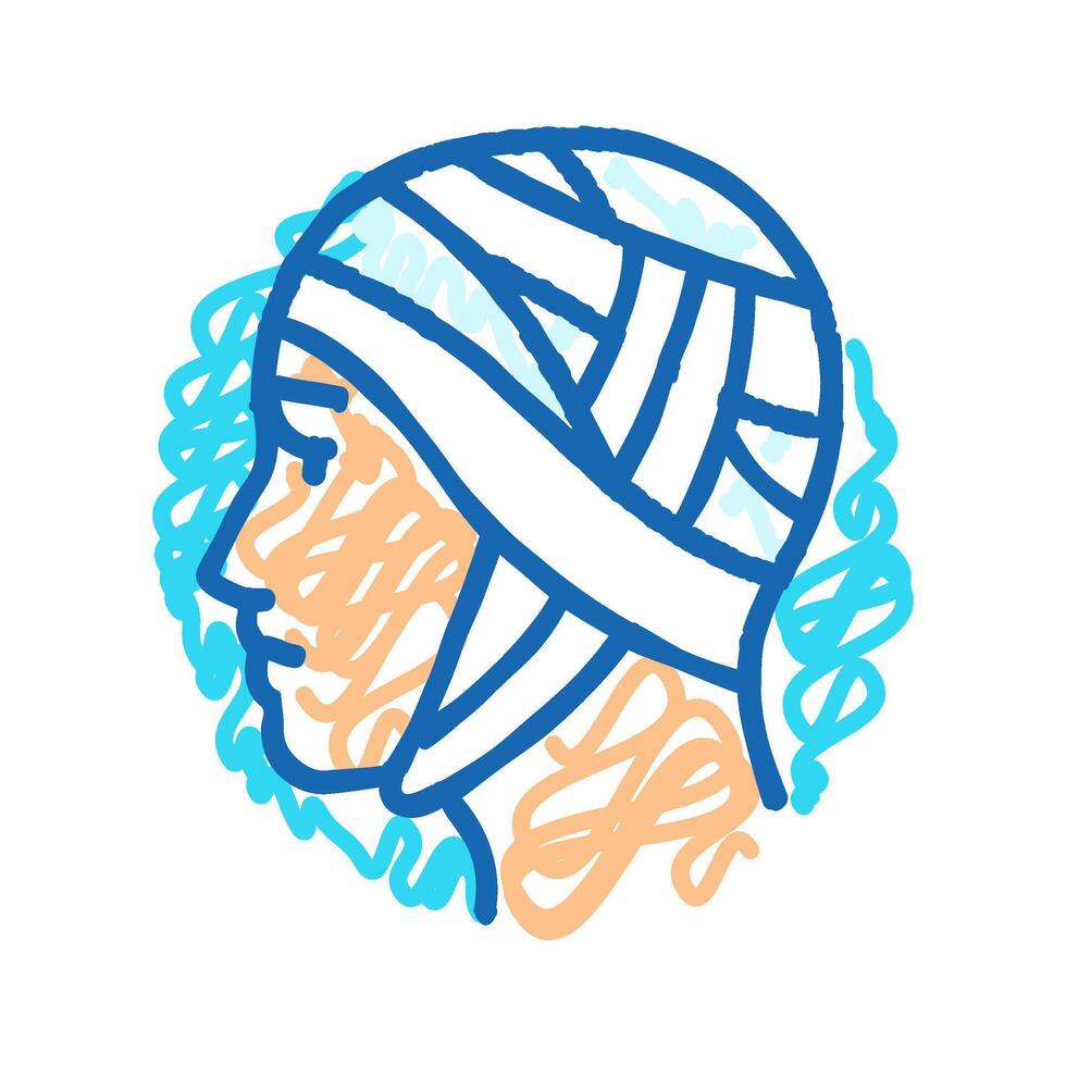traumatic injuries occupational therapist icon doodle illustration vector