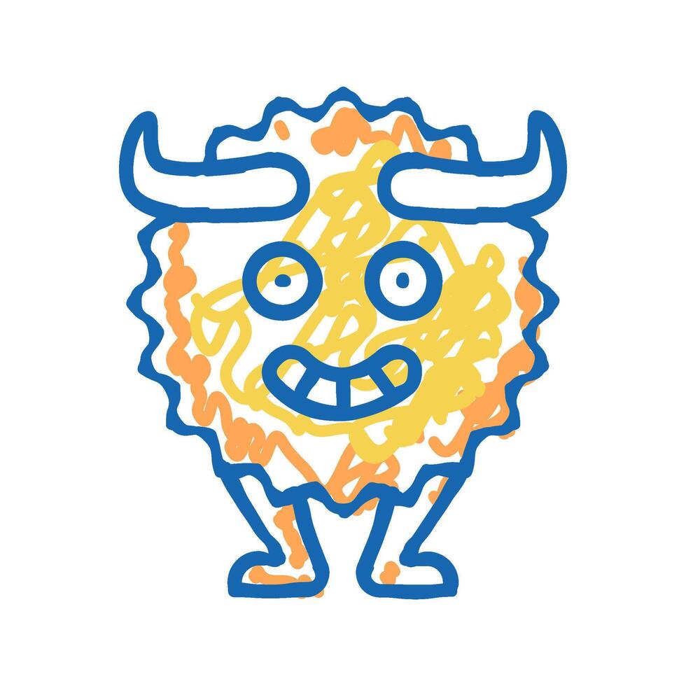 funny monster funny icon doodle illustration vector