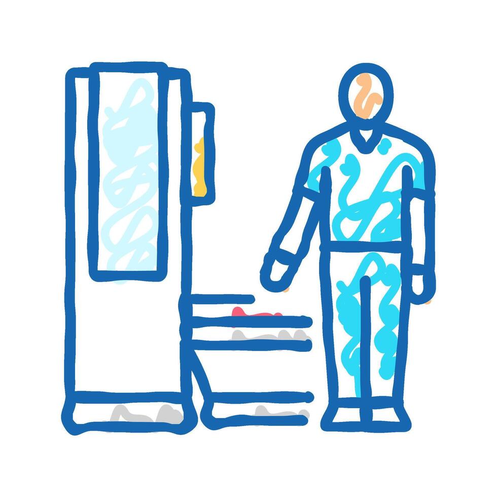 radiologic technologist scanner icon doodle illustration vector
