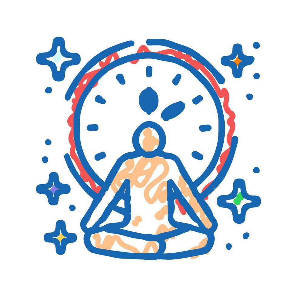 pose position yoga relax icon doodle illustration vector
