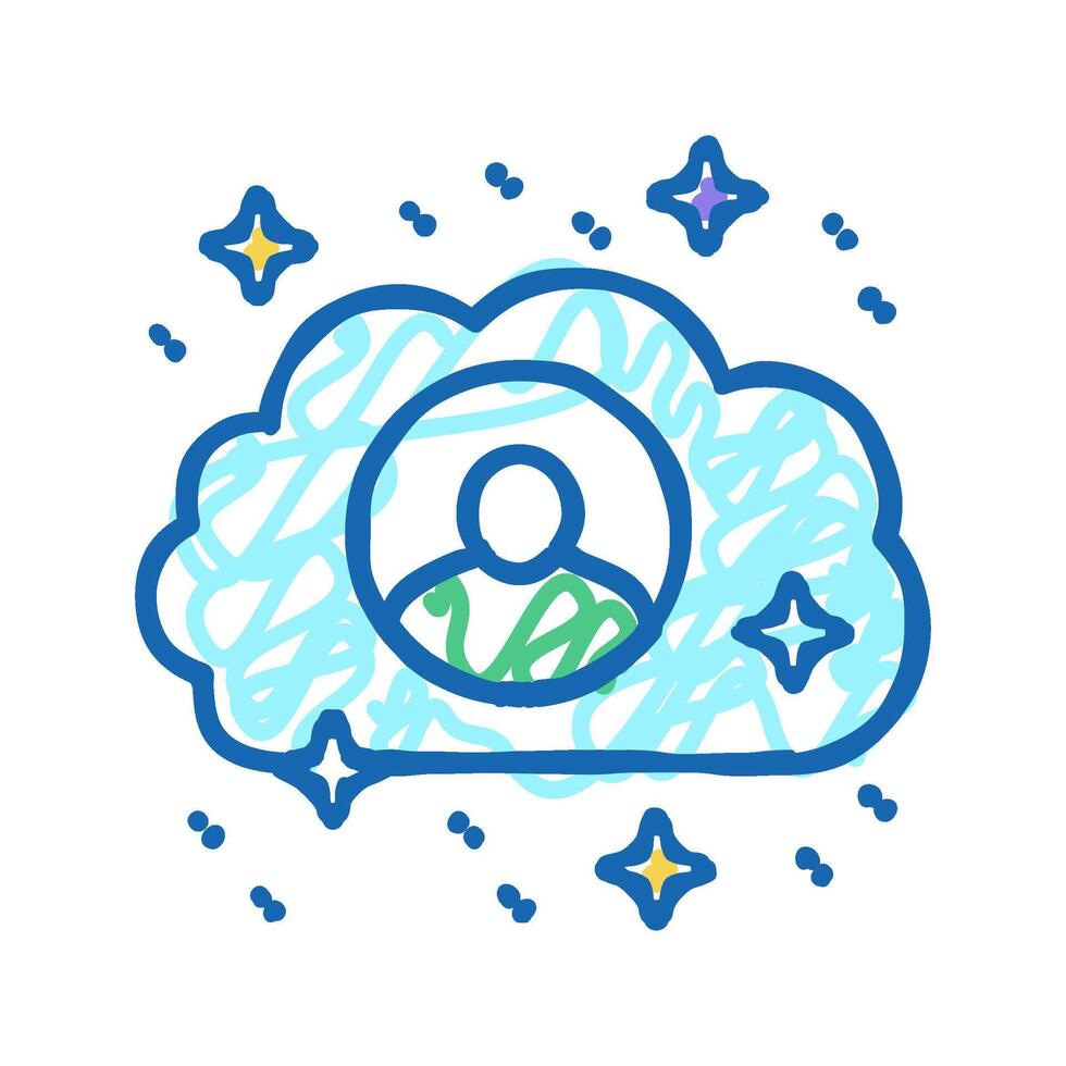 client information cloud storaging icon doodle illustration vector